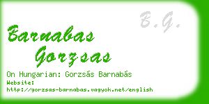 barnabas gorzsas business card